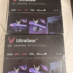 (2) LG UltraGear 27” OLED 1440p 240hz PC Gaming Monitor