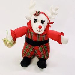 Vintage Reindeer Plush International Silver Company Christmas Toy Nylon