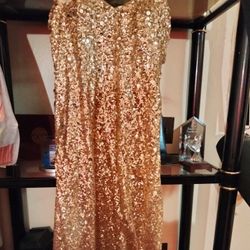 Glamorous Yellow Gold Glitter Dress