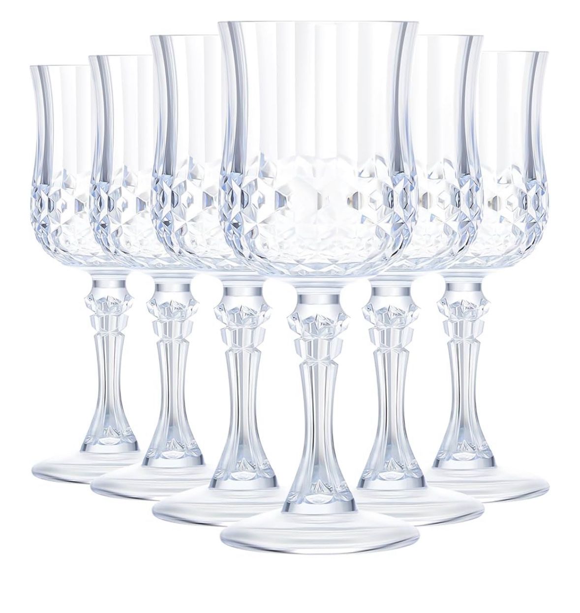 24 pcs Transparent Plastic Wine Glasses,Plastic Goblets for Parties,