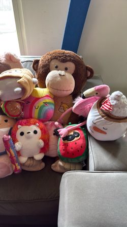 Squishmallows and large stuffed animals