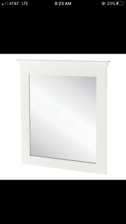 Creeley 30 in. x 34 in. Framed Bath Vanity Wall Mirror in Classic White