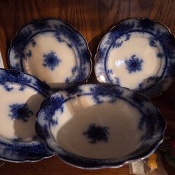 Vintage flow blue china