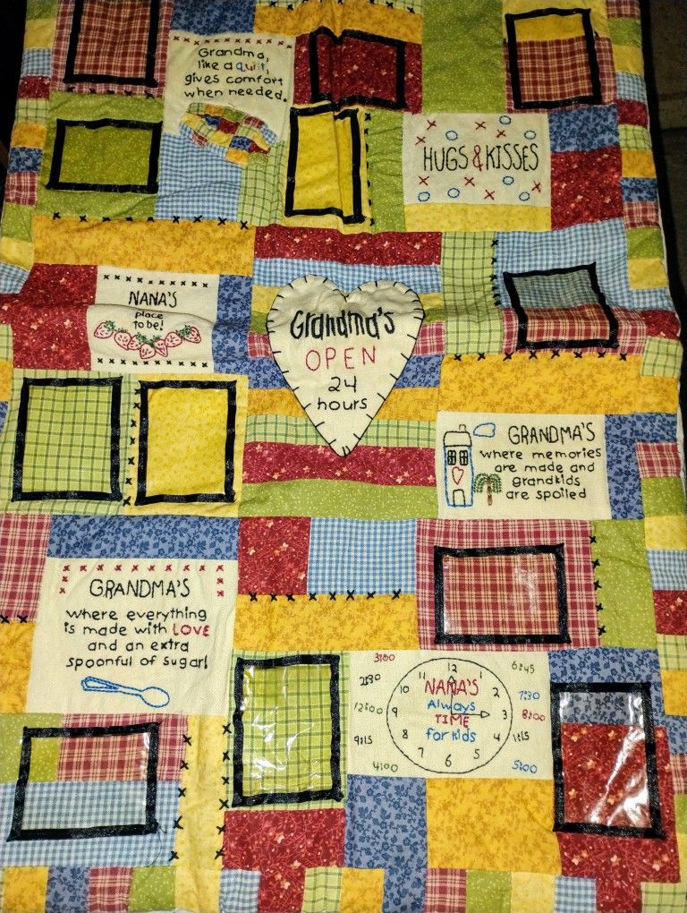 Quilted Grandma Wall Hanger For Pictures 22 By 19