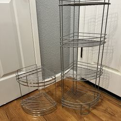 Set of two metal wire storage racks