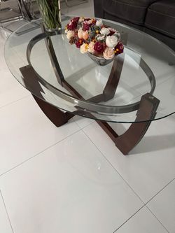 Round Glass Top Coffee Table