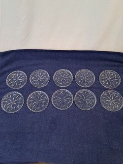 Vintage Precut Glass Coasters Set Of 10