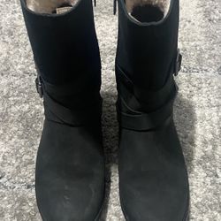 UGG Lorna Women's Waterproof Leather Boot, Black US 9