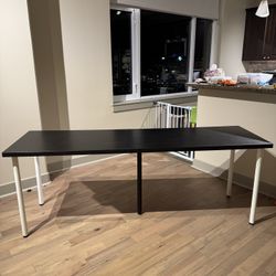 Ikea 78 3/4 Inches Dark Brown Table (Linnmon)