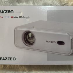 Aurzen EAZZE D1 Smart Projector with WiFi and Bluetooth, Officially-Licensed APP, Auto Focus/Keystone, DoIby Audio 16W Speakers, Native 1080P, HDR10, 