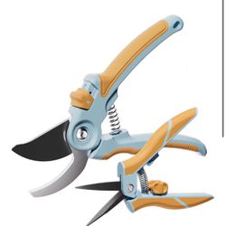 Garden Pruning Shears 2 Pack, 8" Bypass Hand Pruner 