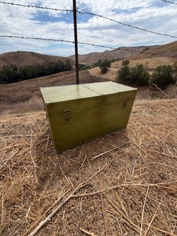 Antique green trunk