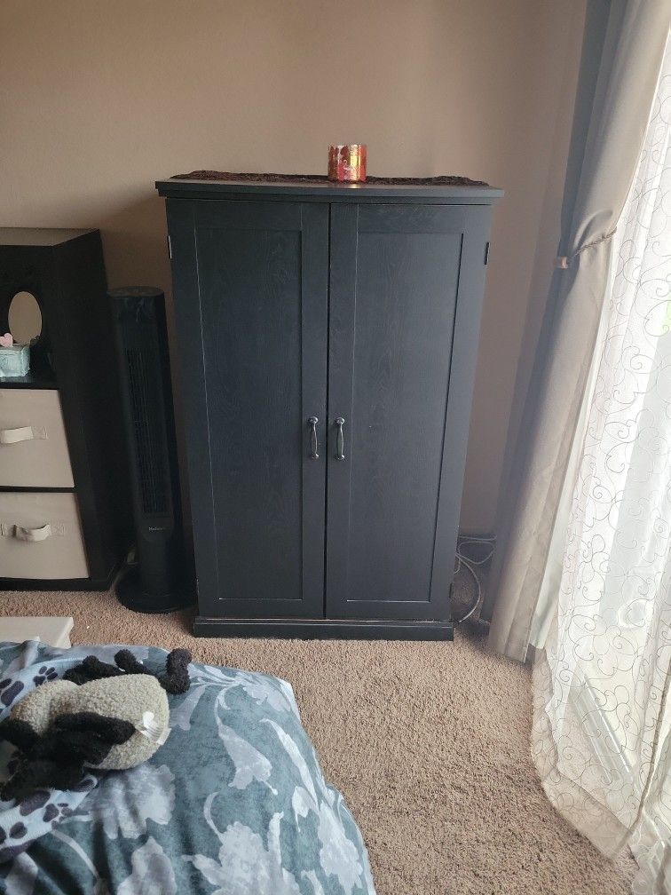 Black Ikea Computer Or Storage Cabinet