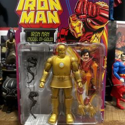Marvel Legends Iron Man Model 01-Gold Retro Card 6" Action Figure Hasbro NEW