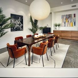 Aqua Virgo Dark Burl Dining Table Large