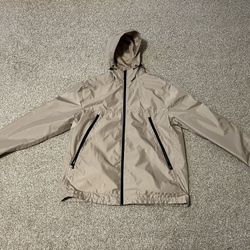 H&M Large Beige Windproof Hooded Zip-Up Jacket