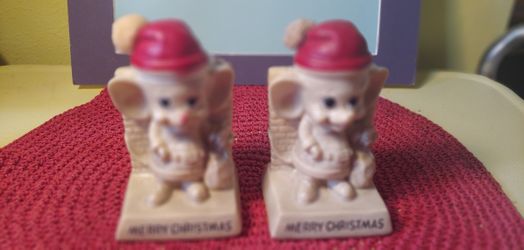 VINTAGE RUSS BERRIE XMAS MICE FIGURINES