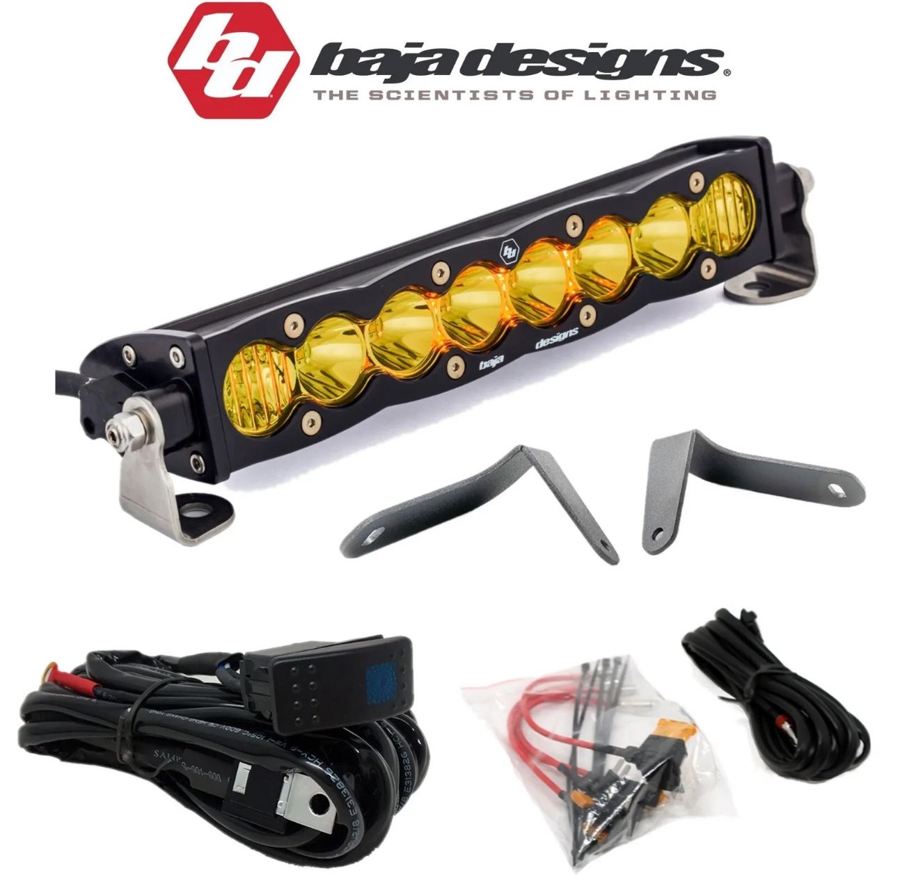 Baja Designs 10" S8 Amber Combo Shock Mount Light Bar Kit For Can-Am Maverick X3