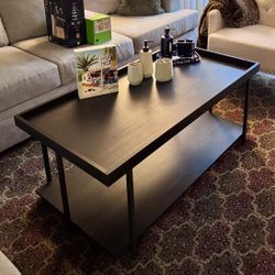 Coffee Table 24x48 Rectangle Tray Top Espresso Black