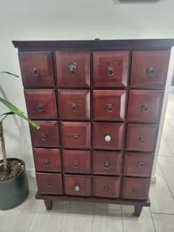Late 20th Century Vintage Mahogany Apothecary Cabinet