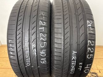 2 tires 225 40 19 Continental contisportcontact 5 Run flat no repairs