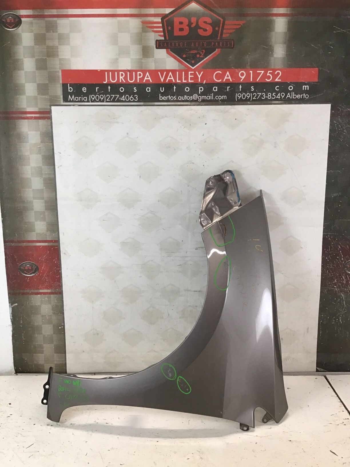 Toyota Corolla Driver Side Fender Fnd For Sale In Jurupa