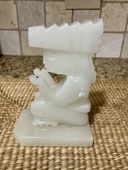 One Vintage Carved Marble Bookend