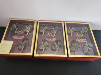 Lenox Holly Berry Napkin Rings, 11 rings, with boxes