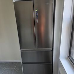 Haier 14.5 Cu. Ft. French Door Bottom Mount Refrigerator (Model: QJS15HYRFS).