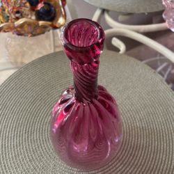 Blown Glass Cranberry Vase