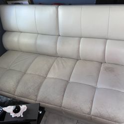 White Leather Couch. Need Gone 