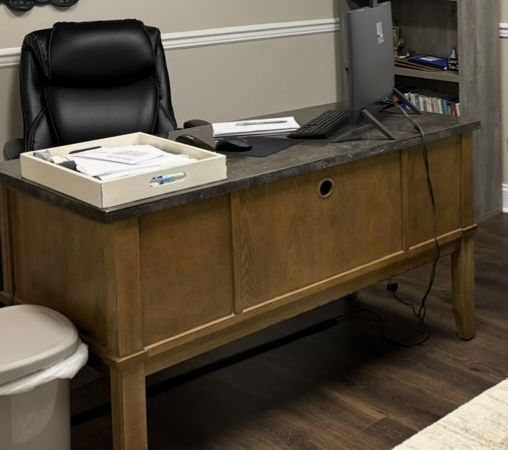 Natural Wood Granite Top Desk