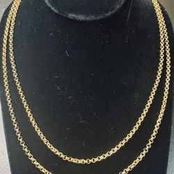 Antique Rare Bedford 12k GF Rope Chain Necklace- 17”