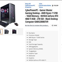 CyberPowerPC Gamer Master Gaming Desktop!!!! Completely Brand New 