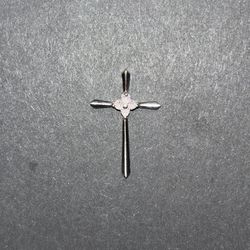 Cross With Flower Pendant