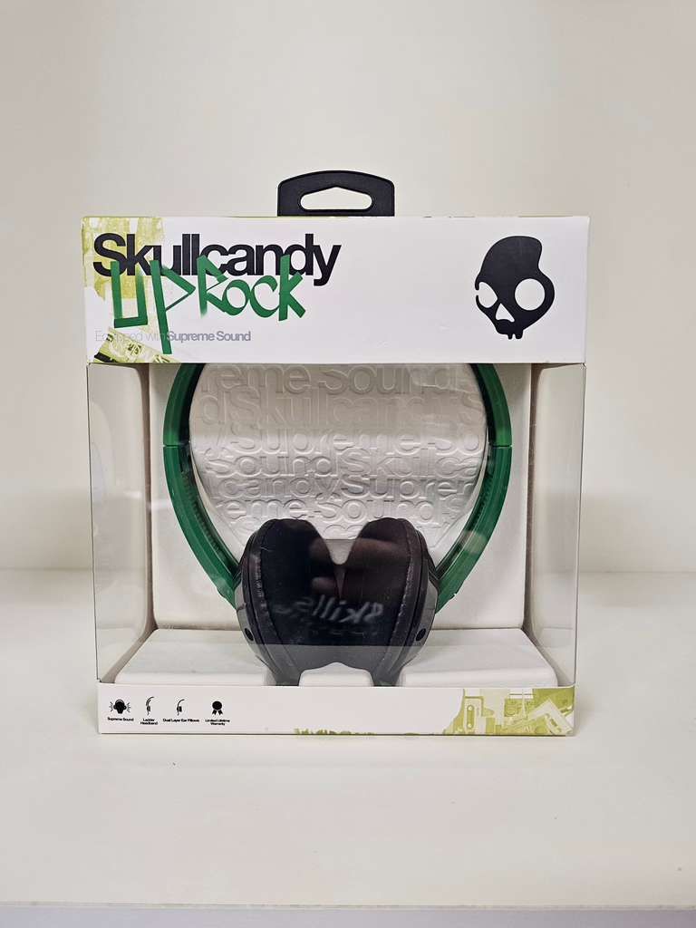 Lot of 10 Brand New Skullcandy Supreme Sound Uprock Headphones in Green Rasta