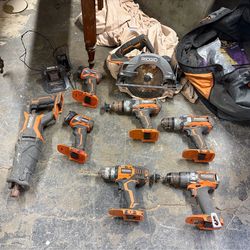 Ridgid battery powered tool set