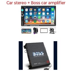 Boss Car Amplifier + Car Stereo 
