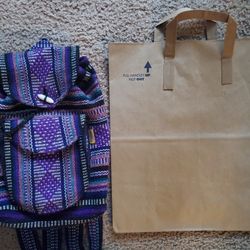 Artisanal small boho hippie backpack

