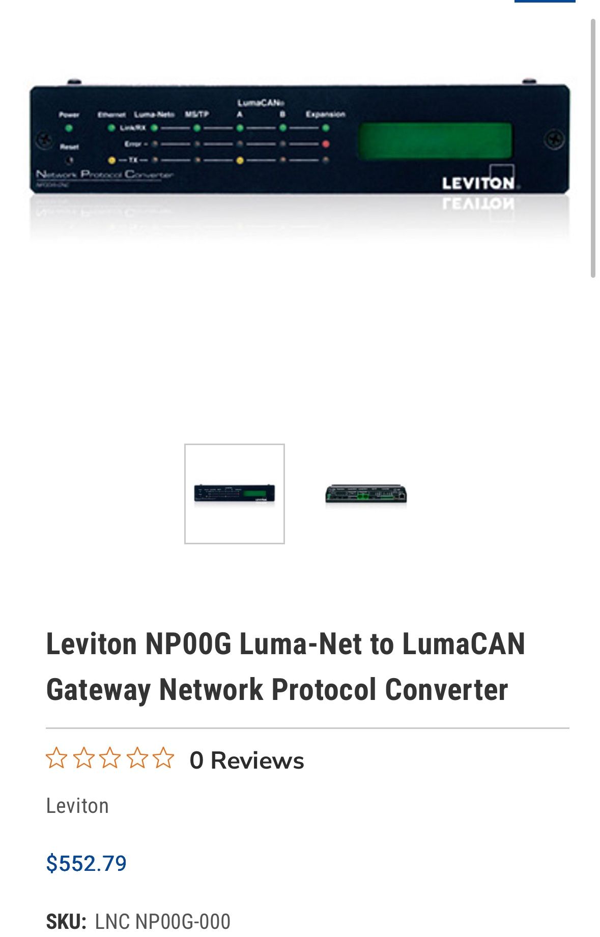 Leviton 001-NP00G