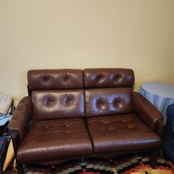 Leather loveseat