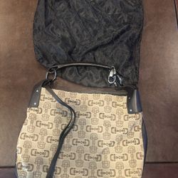 Gucci Horsebit Canvas Brown Leather Shoulder Bag