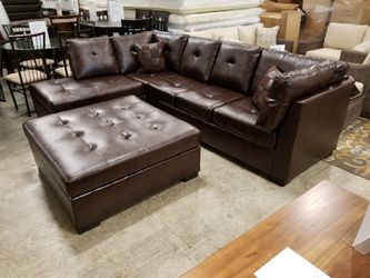 New l shape sectional with ottoman tax included free delivery