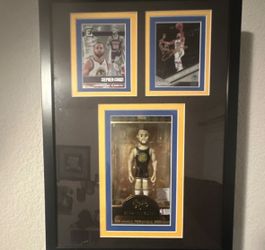 Stephen Curry Golden State Warriors NBA Plaque with Trading Cards and Figure