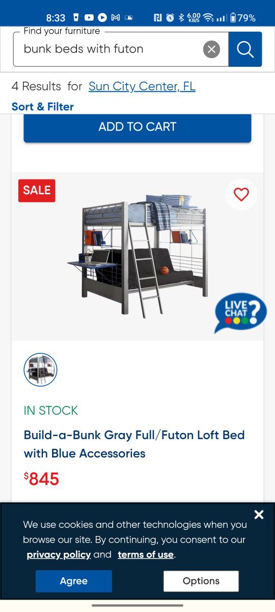 Bunk Bed w/Futon 