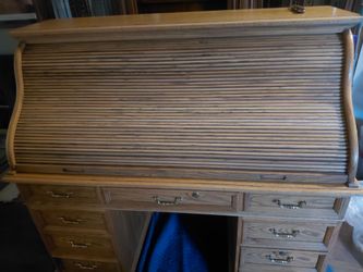 Vintage 3 pc  Oak roll top desk