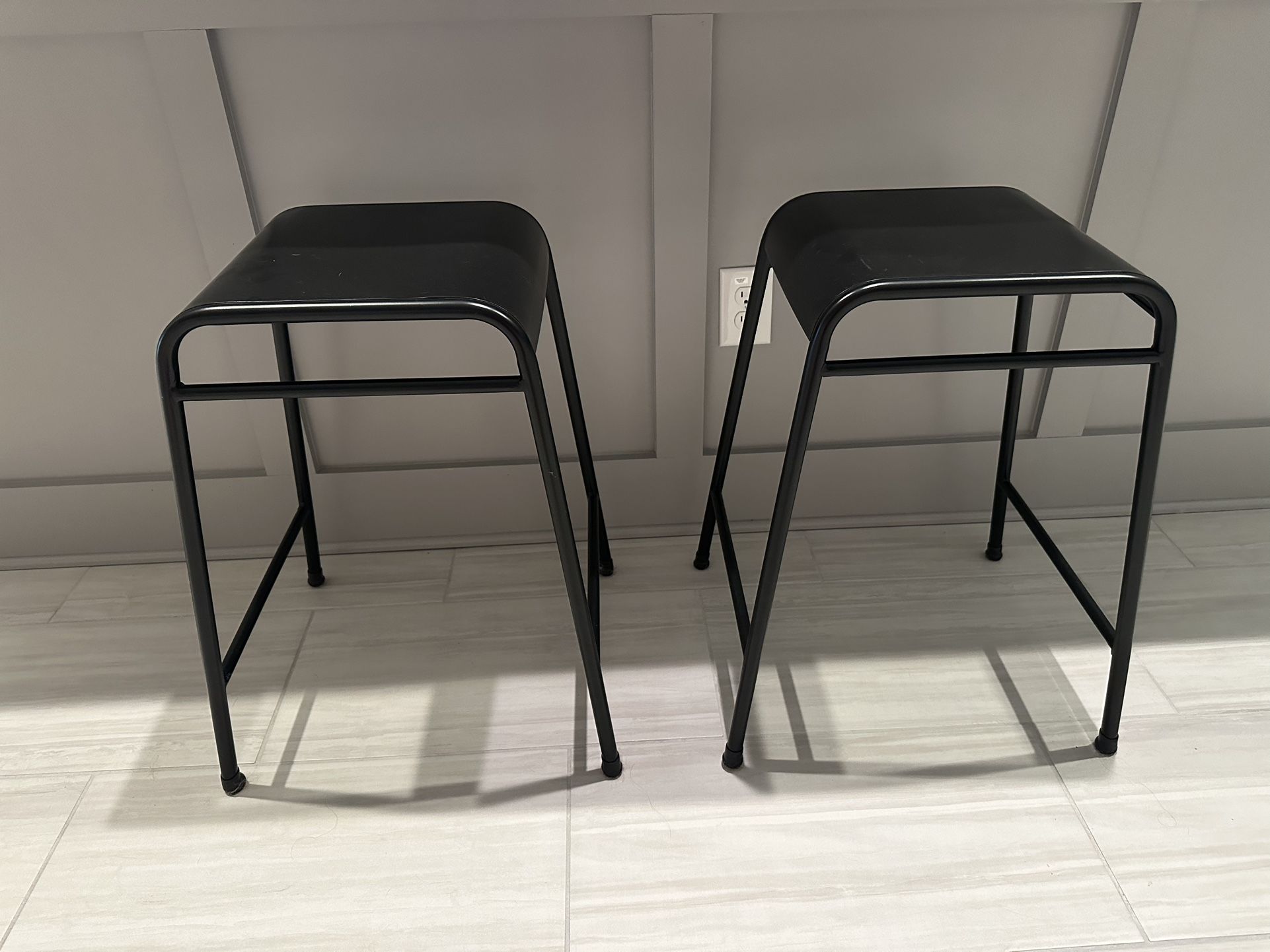 Metal Bar Stool (set of 2) Matte Black