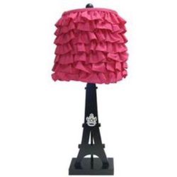 Last reduction, Eiffel Tower Lamp with Ruffled Hot Pink Shade. XPOSTED, FIRM