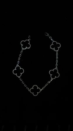 Black and silver flower bracelet