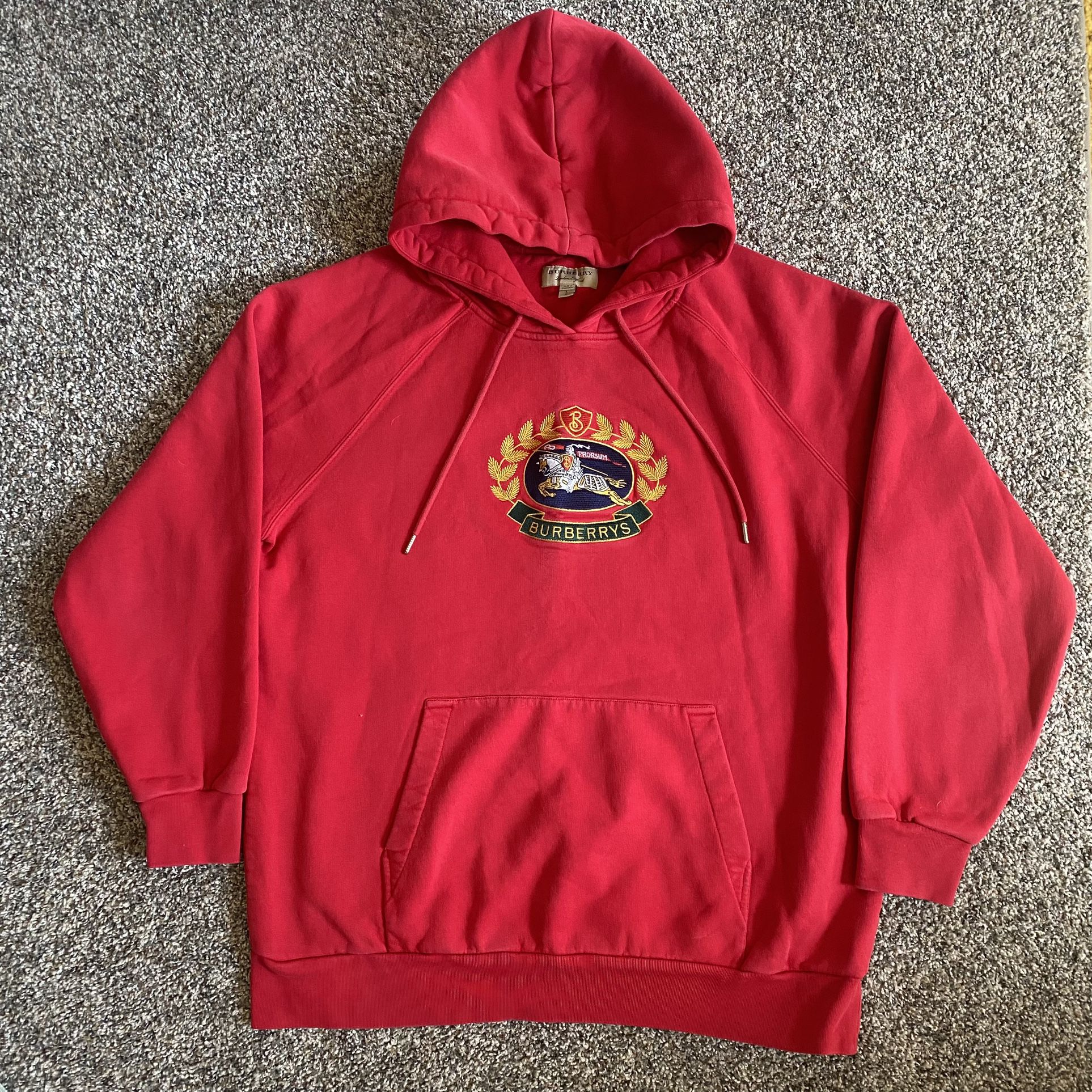 Burberry Embroidered Knight Large Red Hoodie